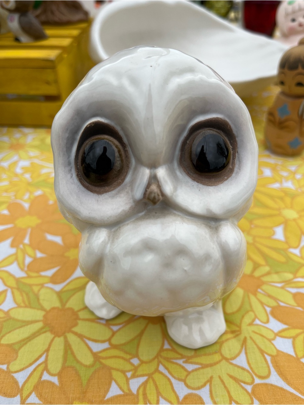 Vintage Ceramic White Owl